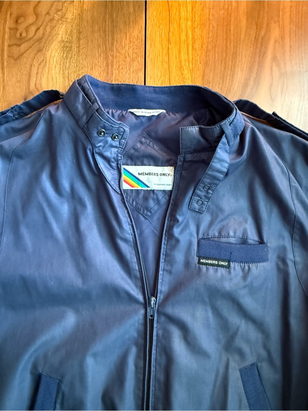 Members Only Jacket Euro Tag Dark blue Vintage large size (?) **READ**